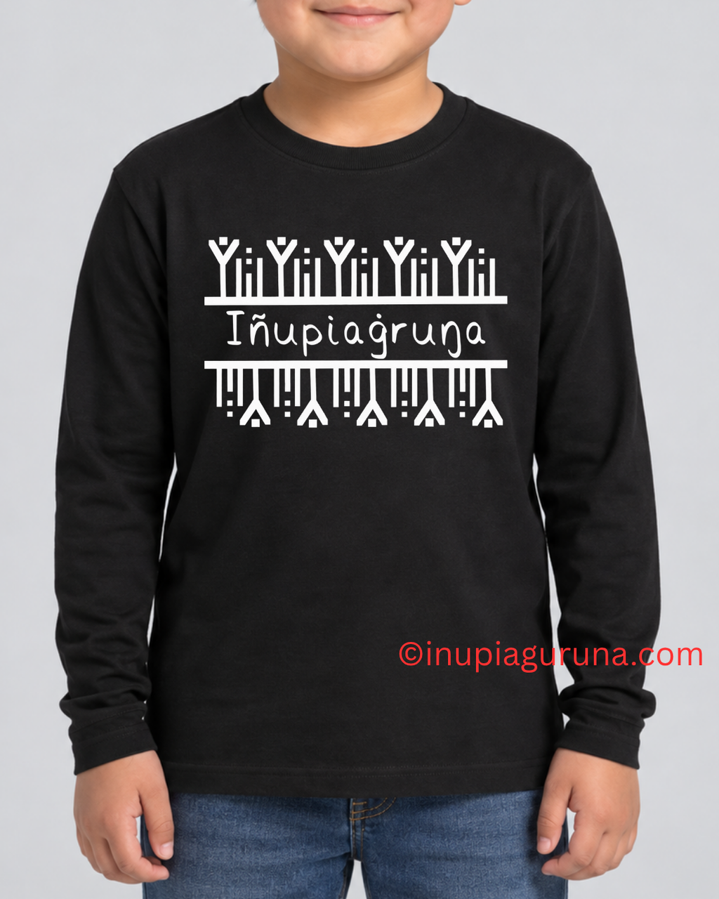 Iñupiaġuruŋa — I Am Iñupiaq Youth Long-Sleeve T-Shirt